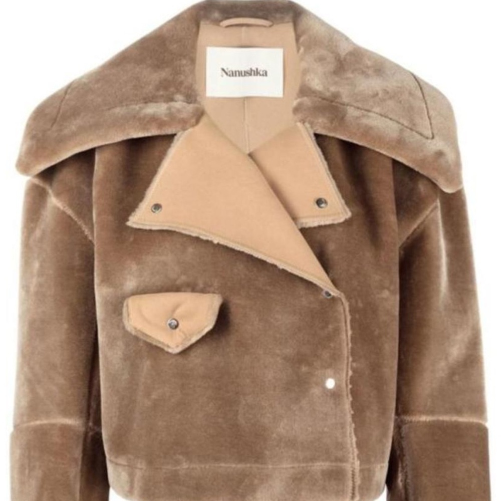 Nanushka Tan Faux Fur Coat